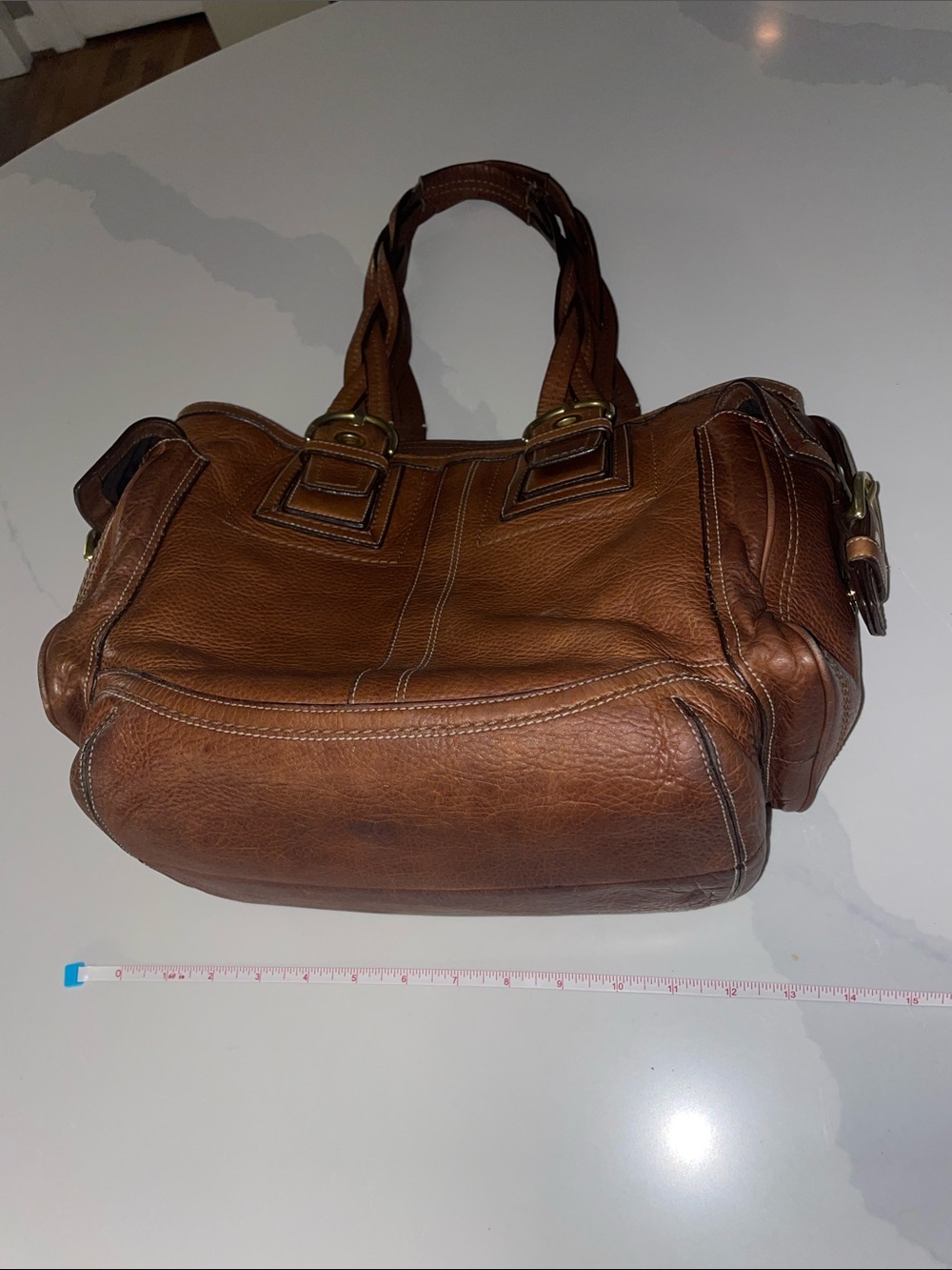 Vintage Coach Y2K MIA SoHo Pebbled Whiskey Leather Tote 10049 - Picture 11 of 16